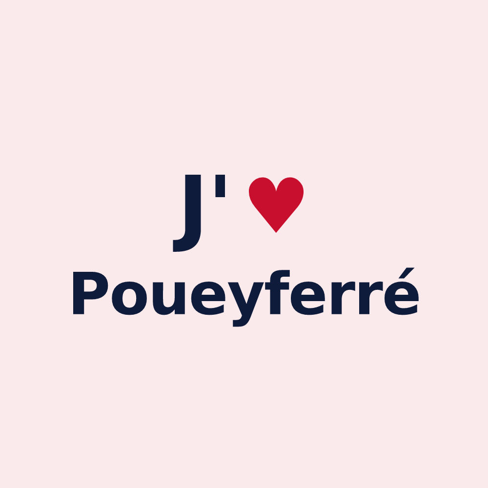 Magnet personnalisé Poueyferré — design J'aime Poueyferré