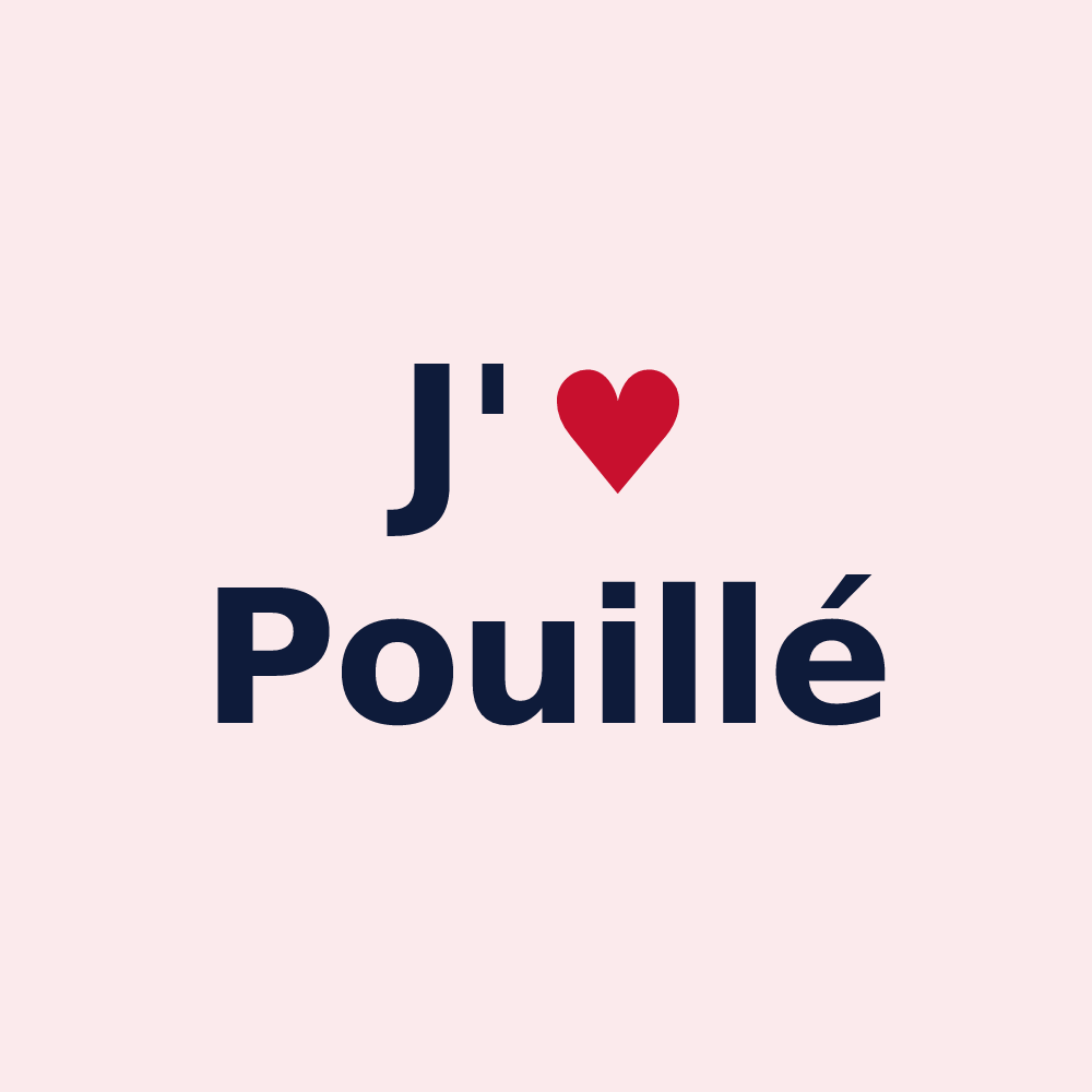 Magnet personnalisé Pouillé — design J'aime Pouillé