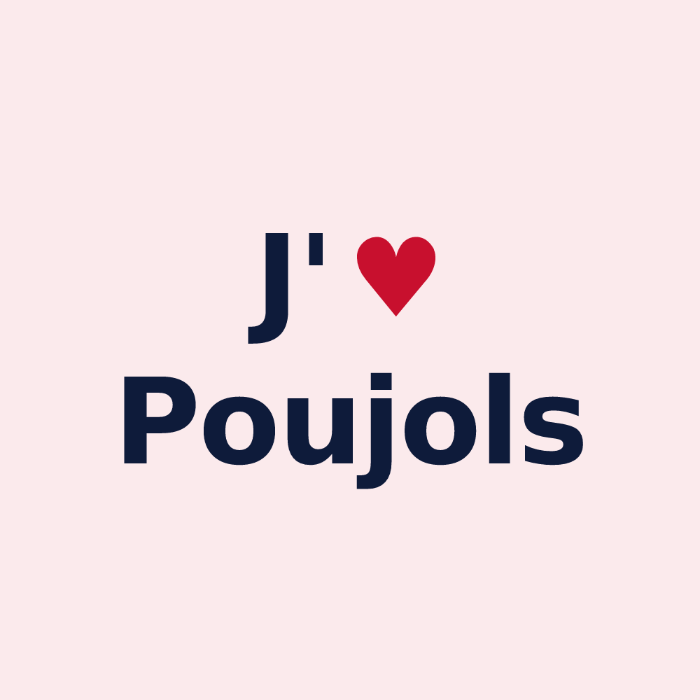 Magnet personnalisé Poujols — design J'aime Poujols