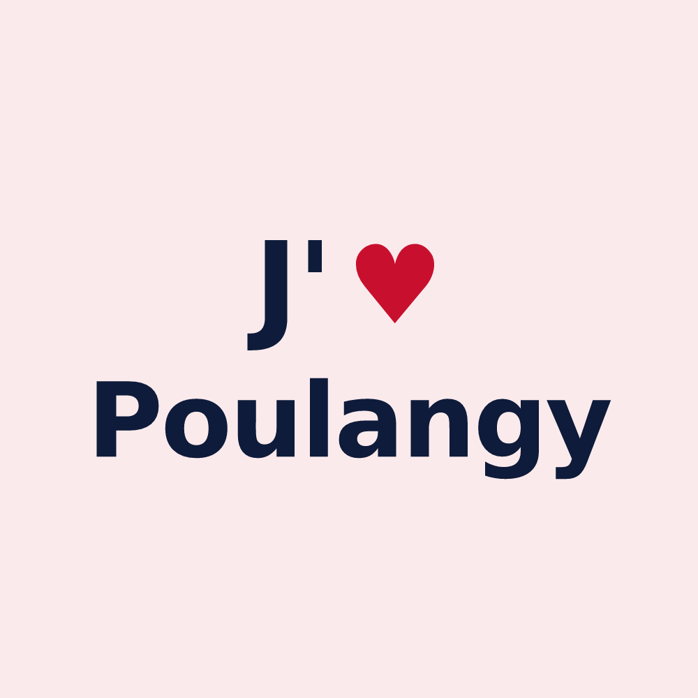 Magnet personnalisé Poulangy — design J'aime Poulangy