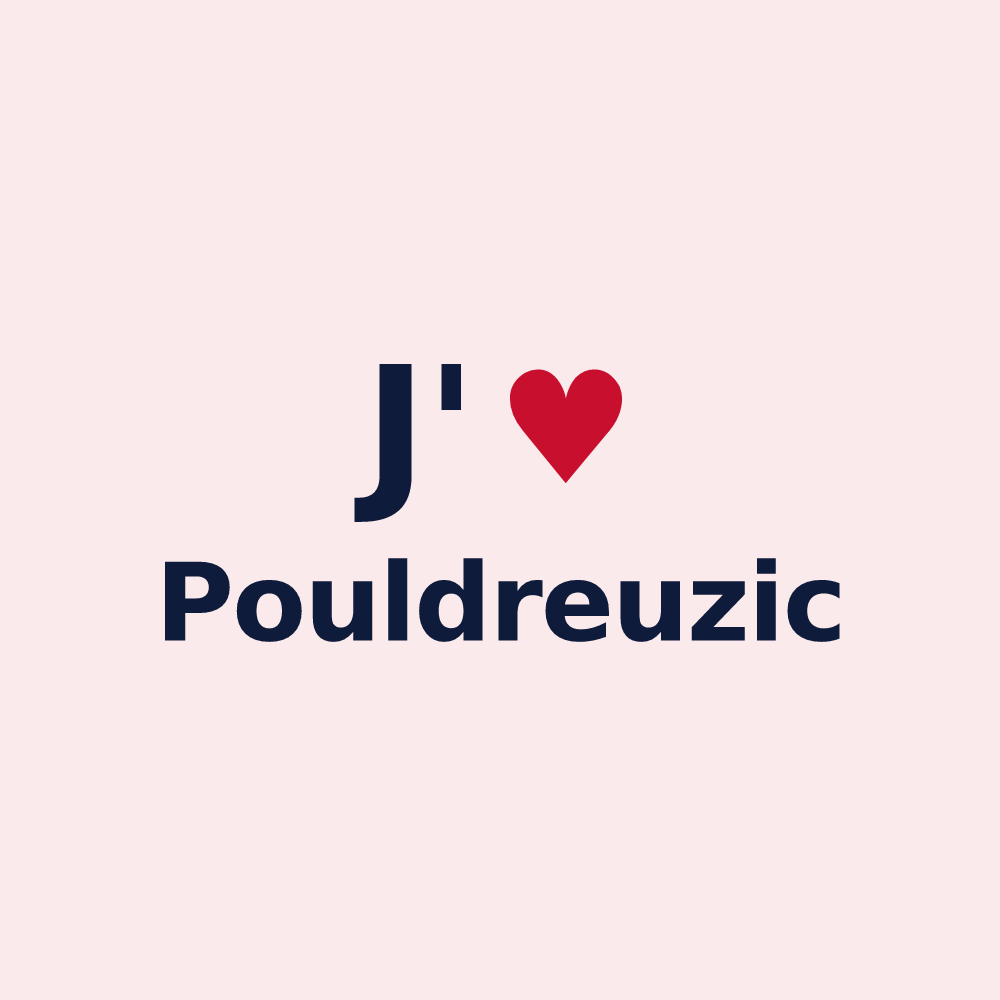 Magnet personnalisé Pouldreuzic — design J'aime Pouldreuzic