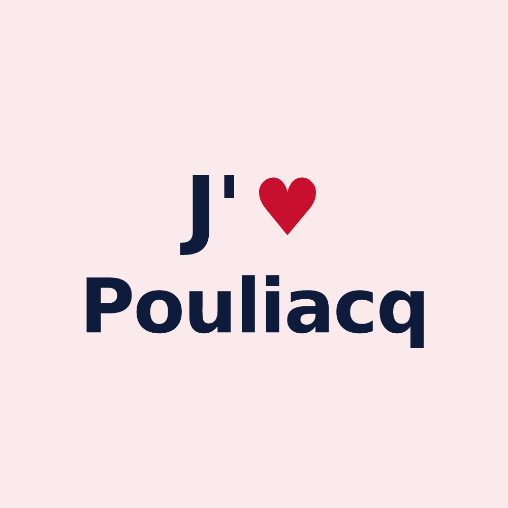 Magnet personnalisé Pouliacq — design « J'aime Pouliacq » imprimé sur le magnet