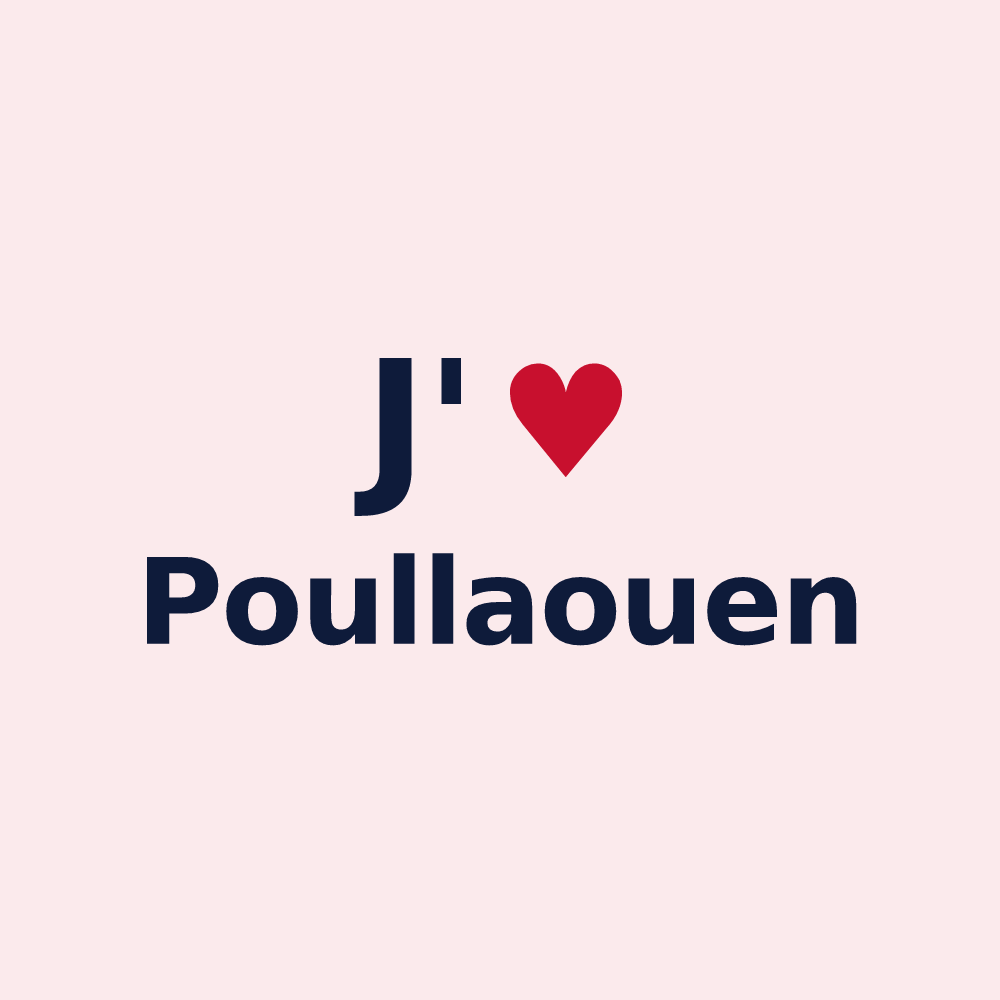 Magnet personnalisé Poullaouen — design « J'aime Poullaouen » imprimé sur le magnet