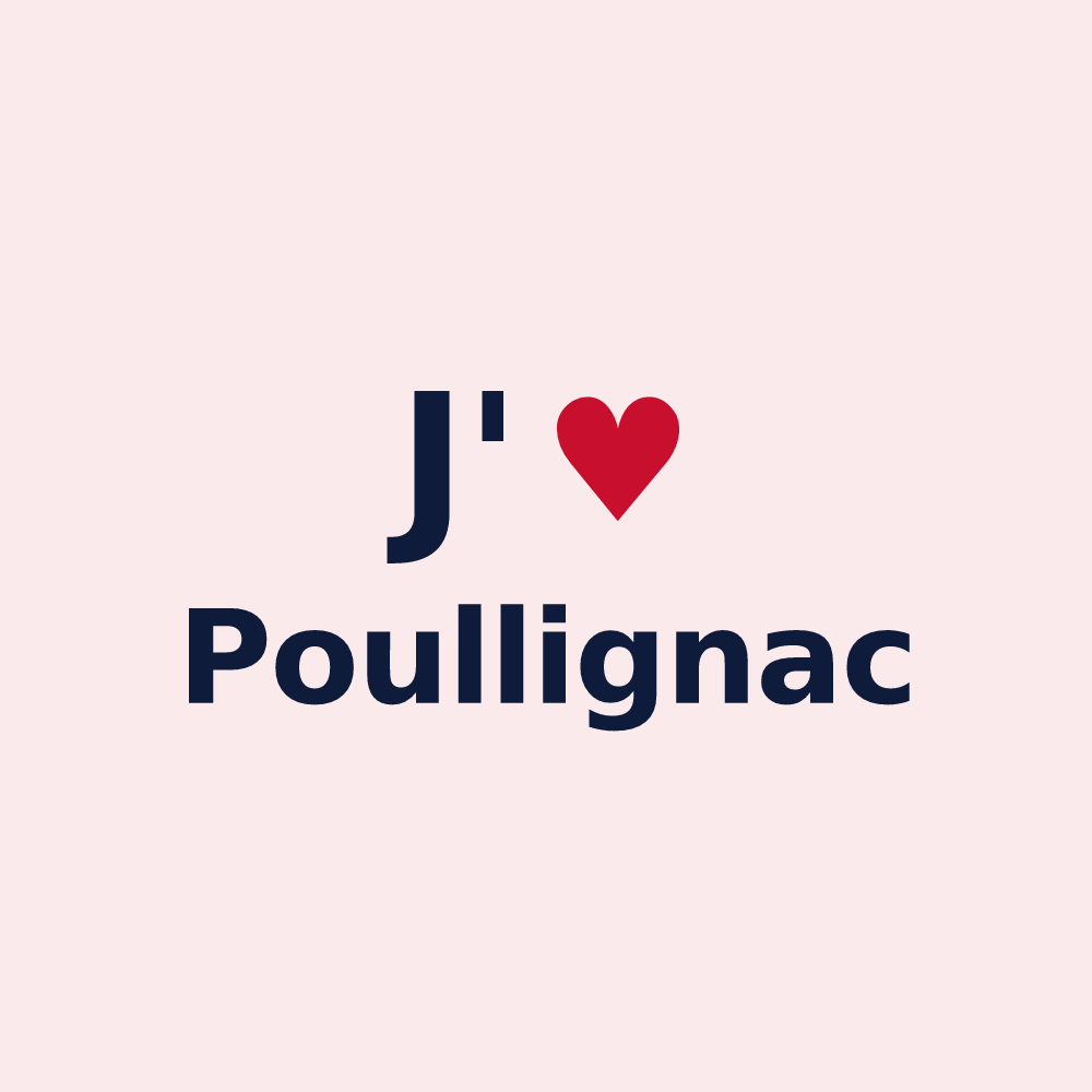 Magnet personnalisé Poullignac — design J'aime Poullignac