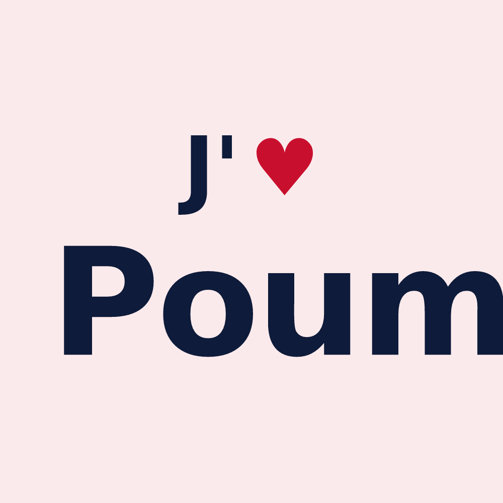 Magnet personnalisé Poum — design J'aime Poum