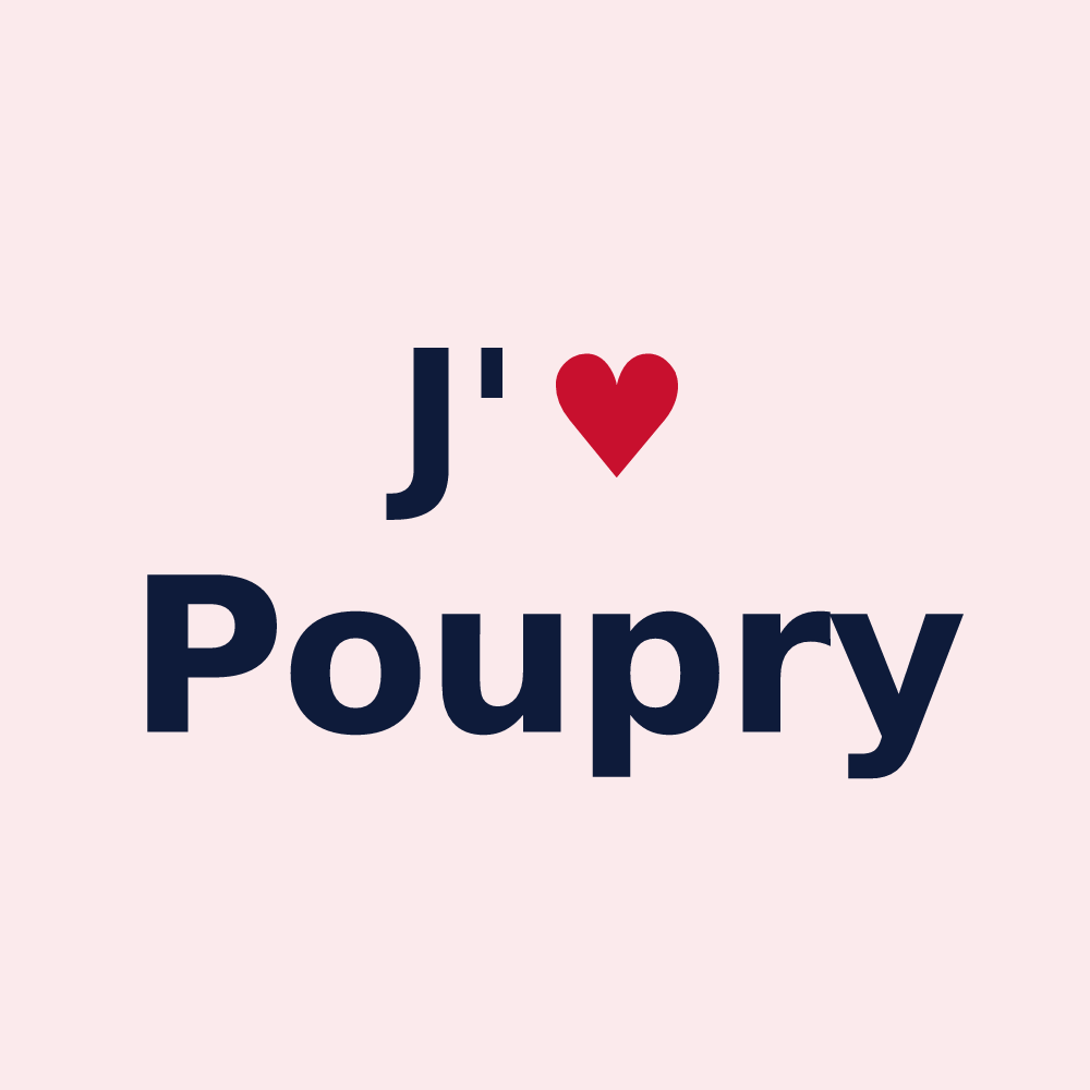 Magnet personnalisé Poupry — design J'aime Poupry