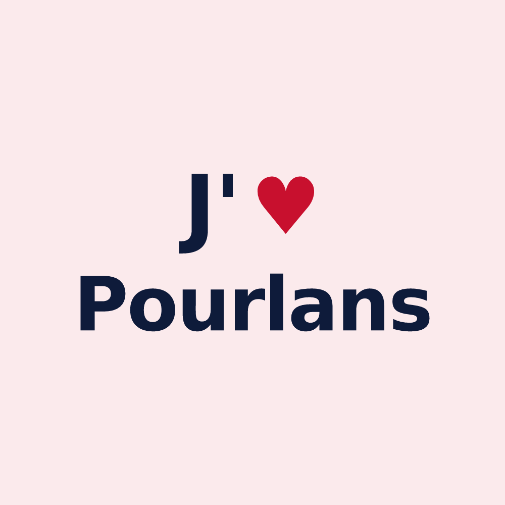 Magnet personnalisé Pourlans — design « J'aime Pourlans » imprimé sur le magnet
