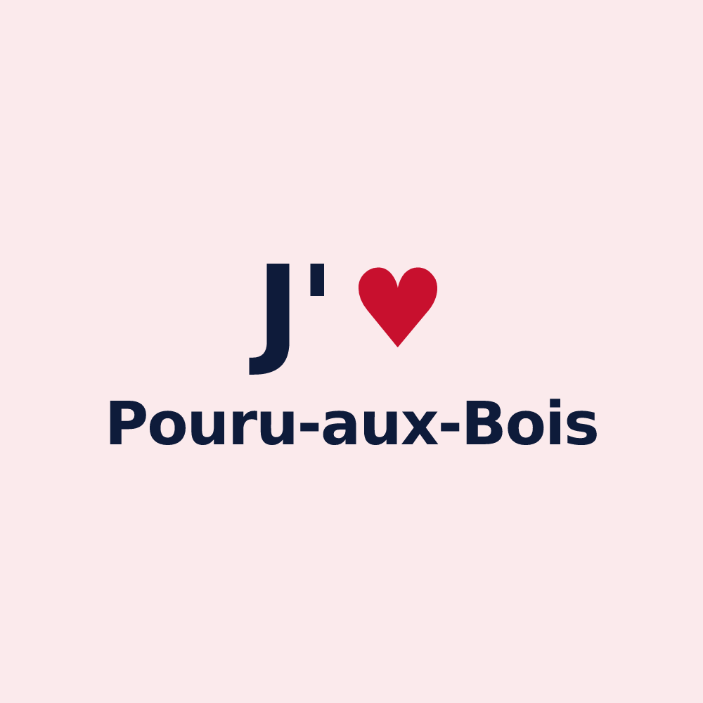 Magnet personnalisé Pouru-aux-Bois — design J'aime Pouru-aux-Bois