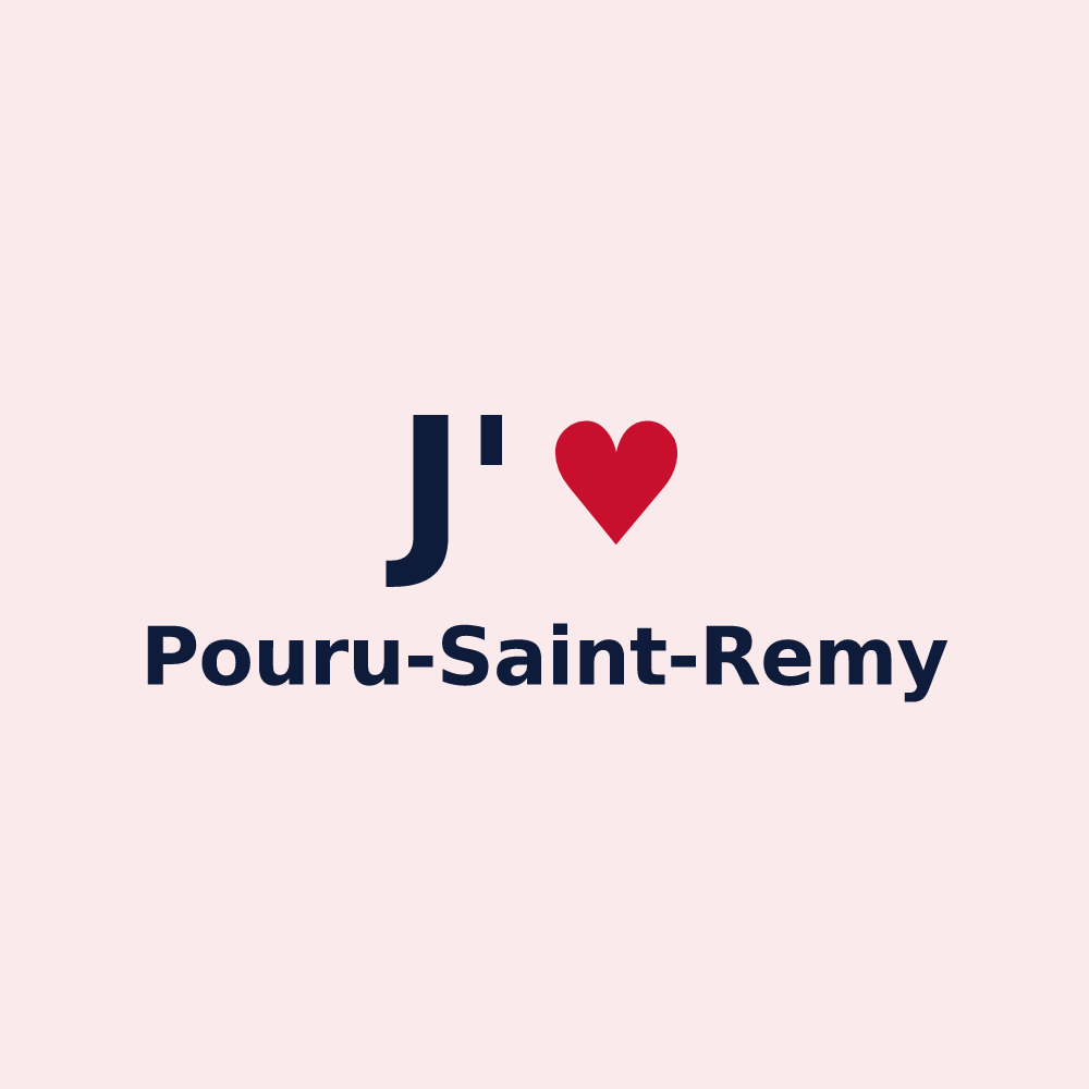 Magnet personnalisé Pouru-Saint-Remy — design J'aime Pouru-Saint-Remy