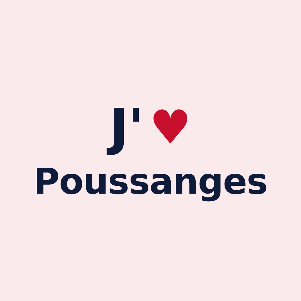 Magnet personnalisé Poussanges — design J'aime Poussanges