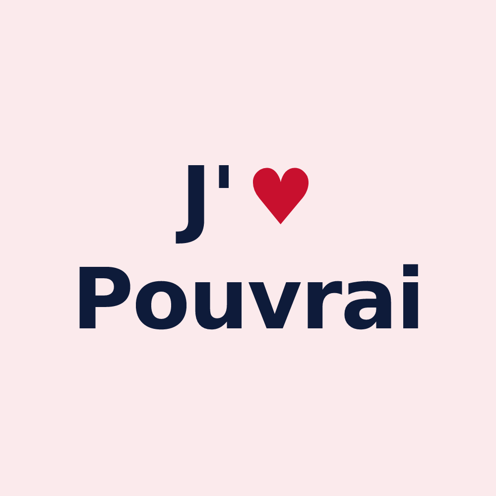 Magnet personnalisé Pouvrai — design J'aime Pouvrai
