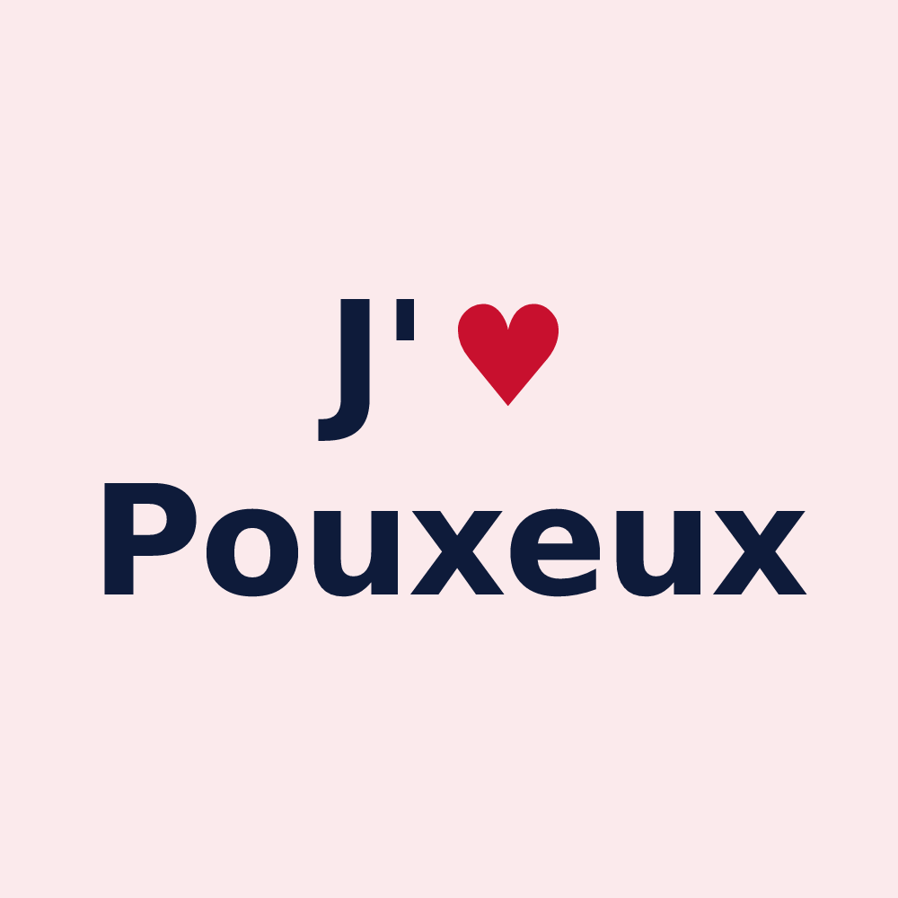 Magnet personnalisé Pouxeux — design J'aime Pouxeux