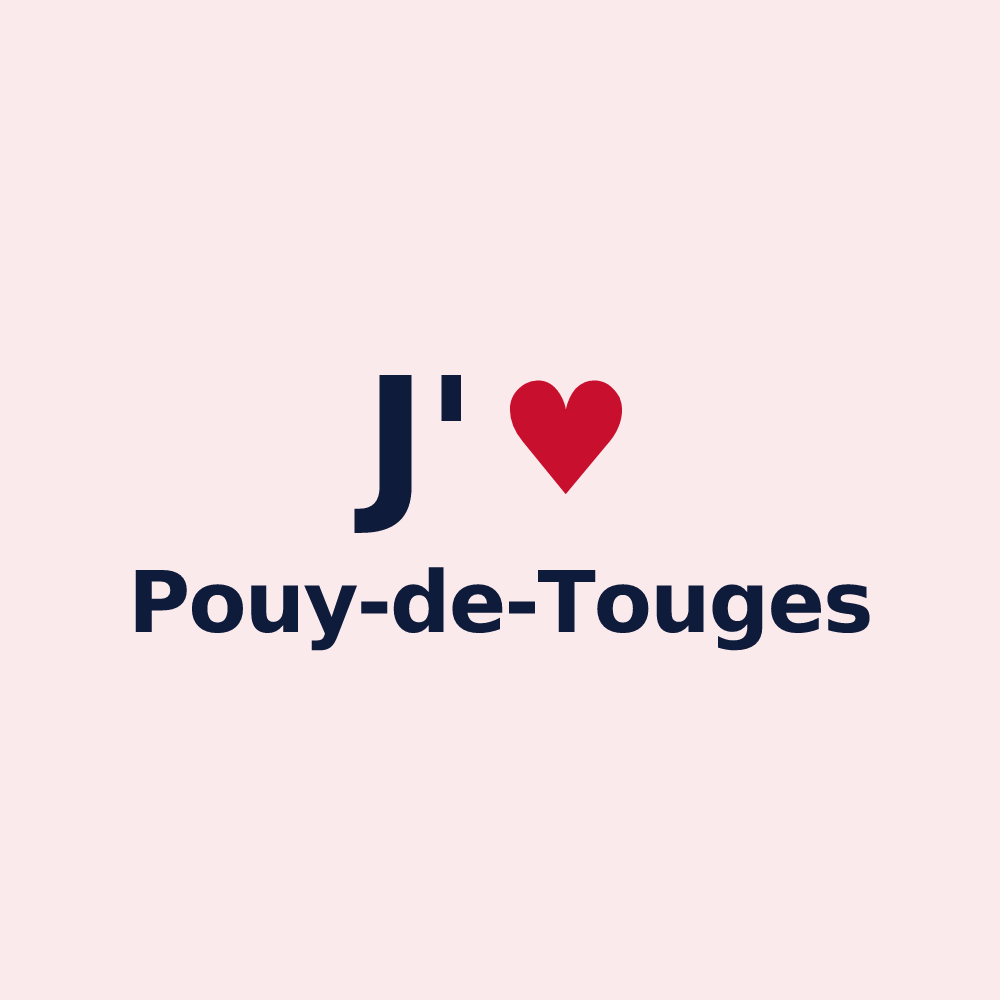 Magnet personnalisé Pouy-de-Touges — design J'aime Pouy-de-Touges
