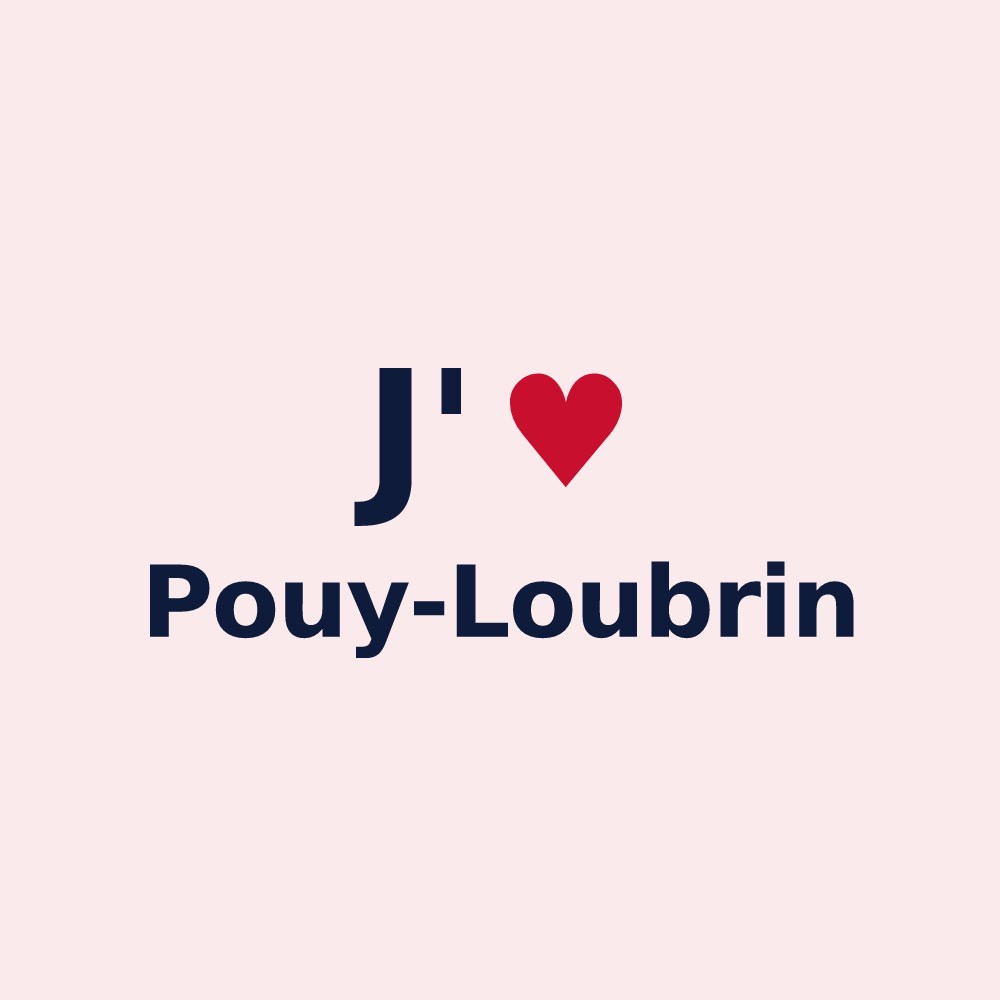 Magnet personnalisé Pouy-Loubrin — design J'aime Pouy-Loubrin