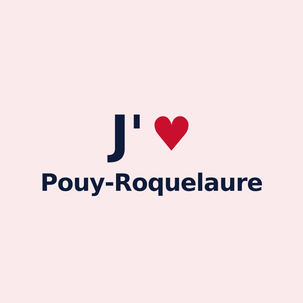 Magnet personnalisé Pouy-Roquelaure — design J'aime Pouy-Roquelaure