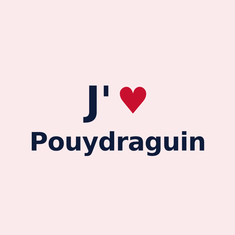 Magnet personnalisé Pouydraguin — design J'aime Pouydraguin