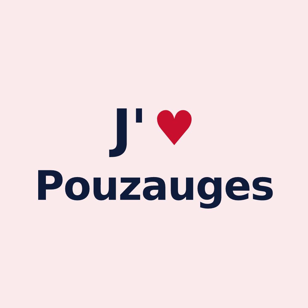 Magnet personnalisé Pouzauges — design J'aime Pouzauges