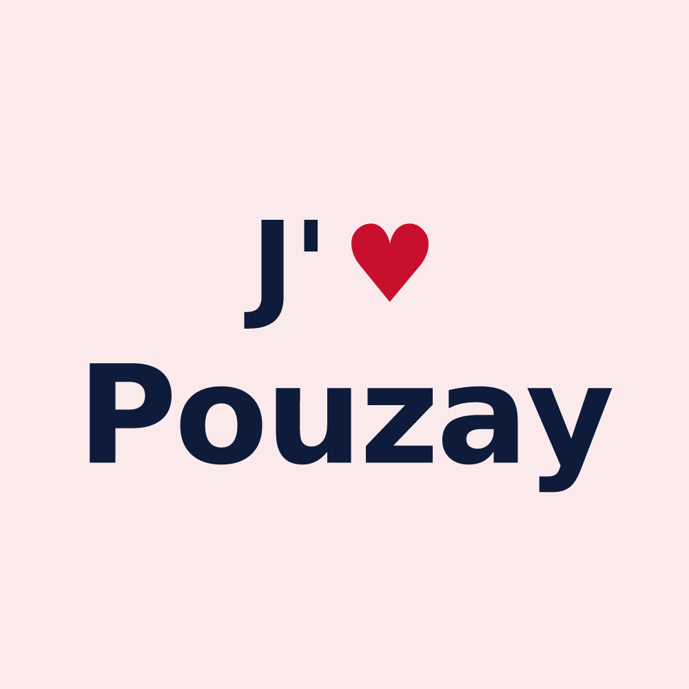 Magnet personnalisé Pouzay — design J'aime Pouzay