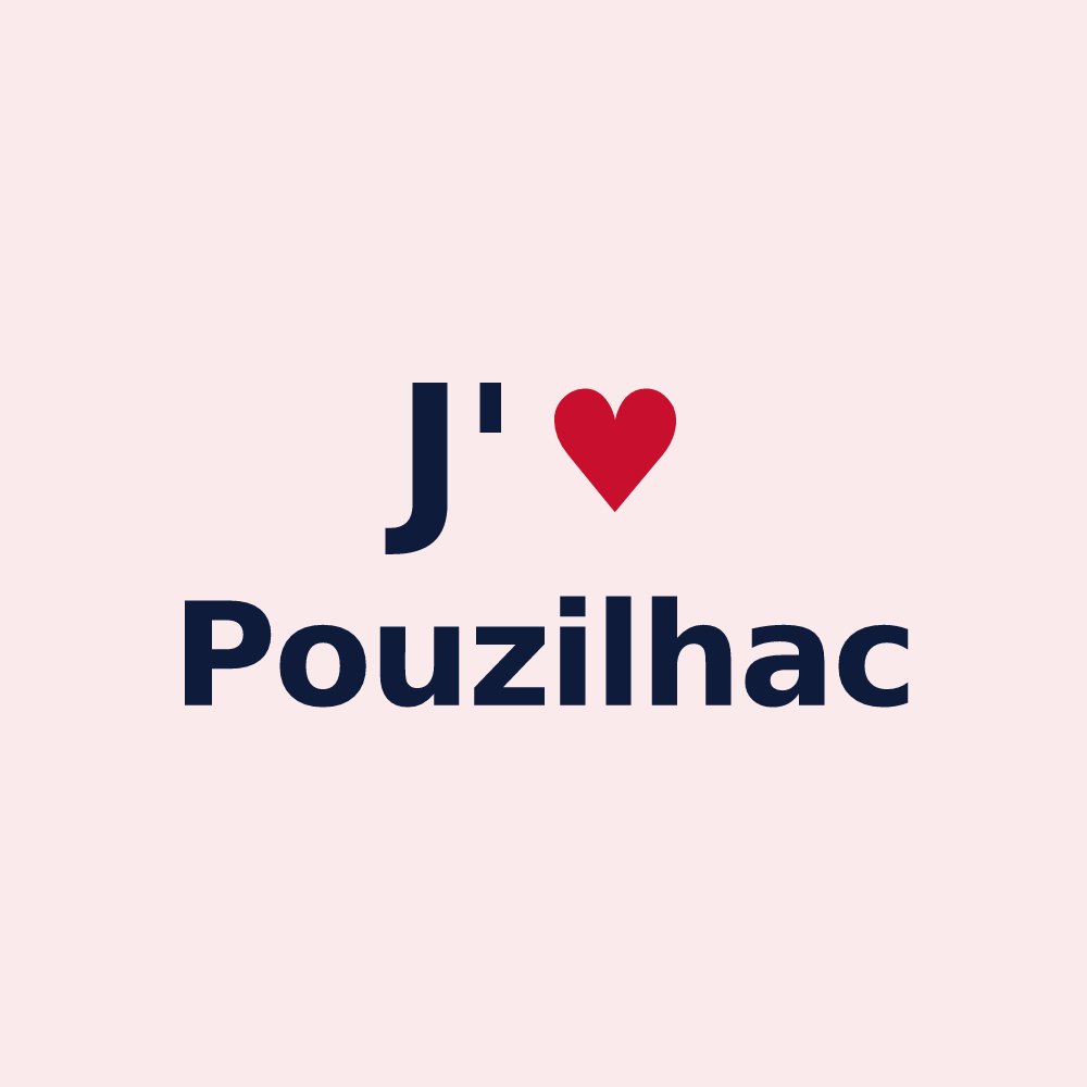 Magnet personnalisé Pouzilhac — design J'aime Pouzilhac