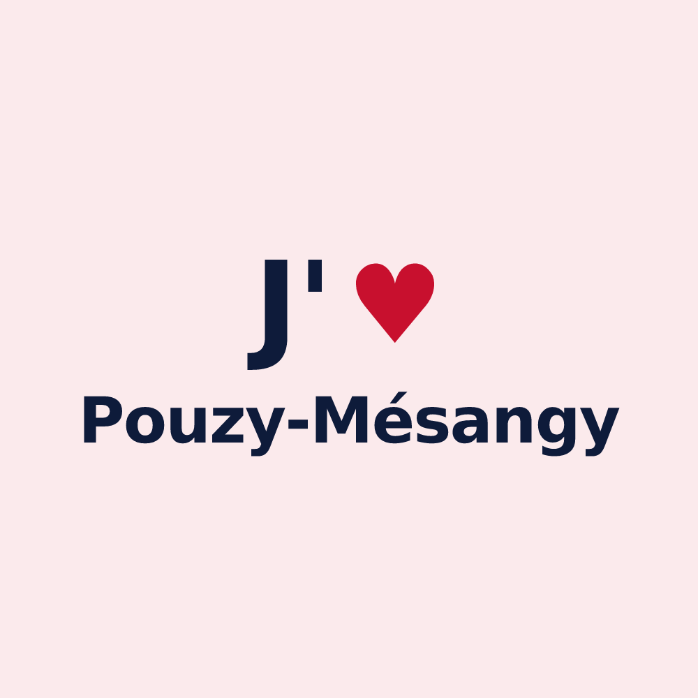Magnet personnalisé Pouzy-Mésangy — design J'aime Pouzy-Mésangy