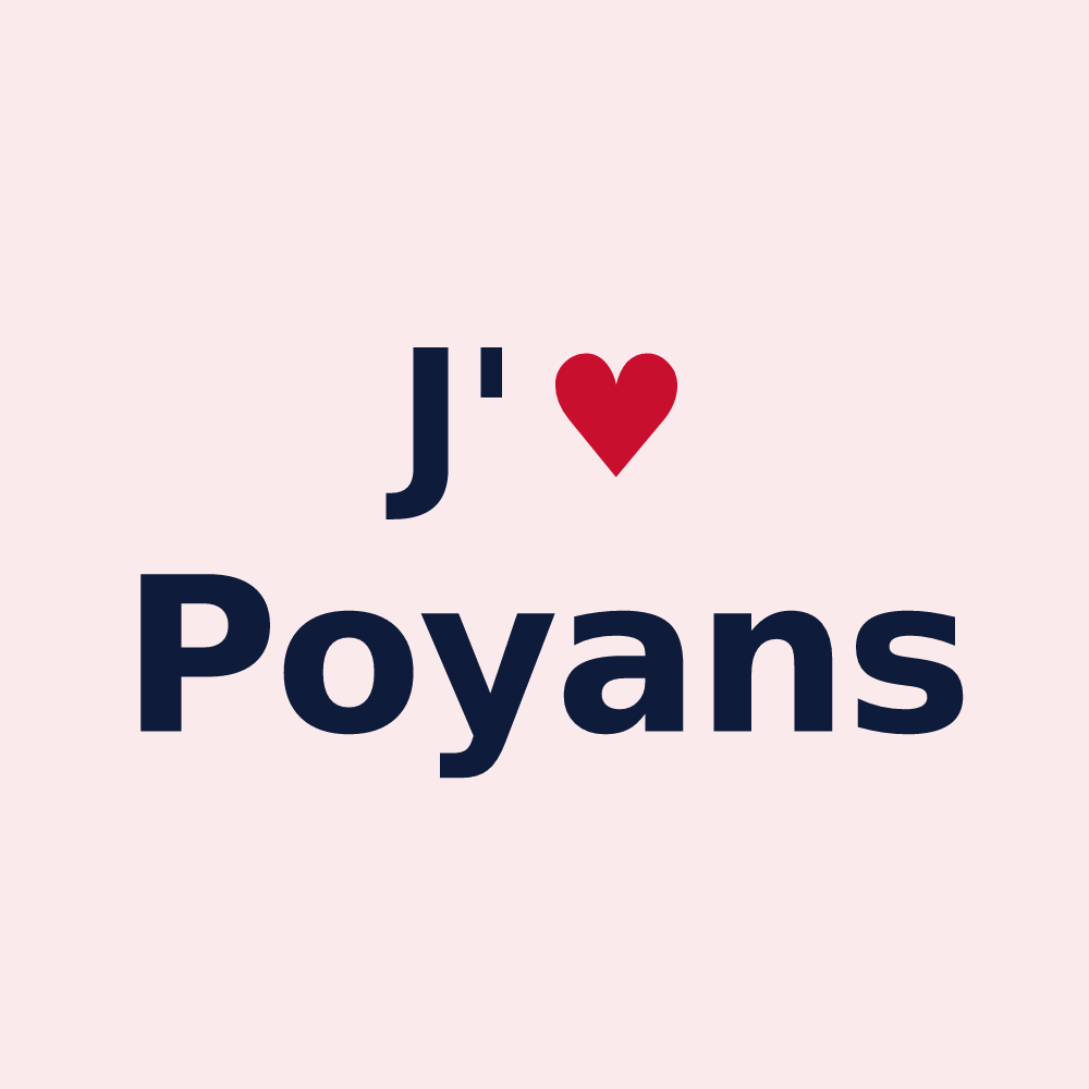 Magnet personnalisé Poyans — design J'aime Poyans