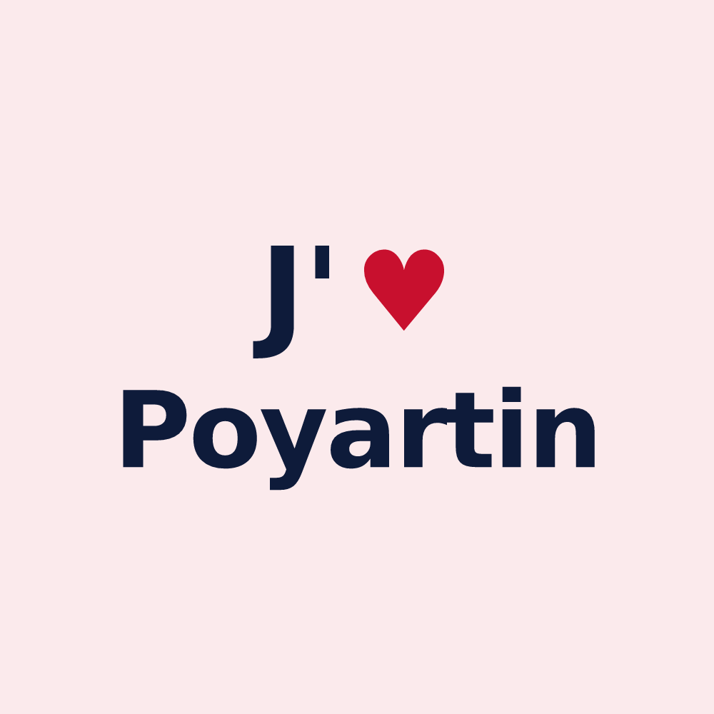Magnet personnalisé Poyartin — design J'aime Poyartin