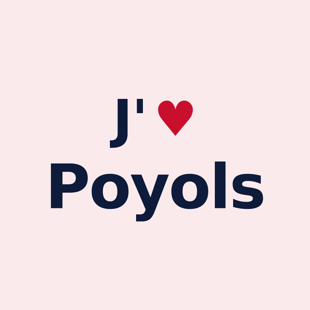 Magnet personnalisé Poyols — design J'aime Poyols
