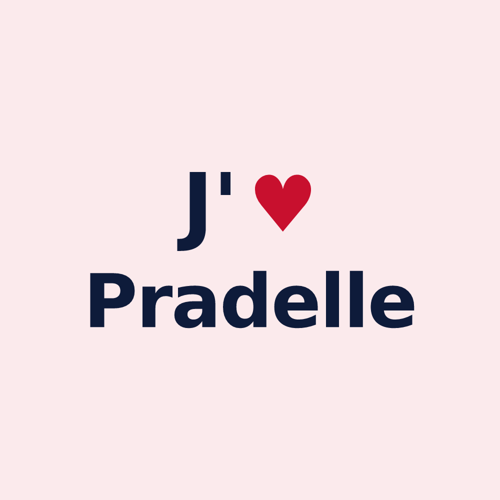 Magnet personnalisé Pradelle — design J'aime Pradelle