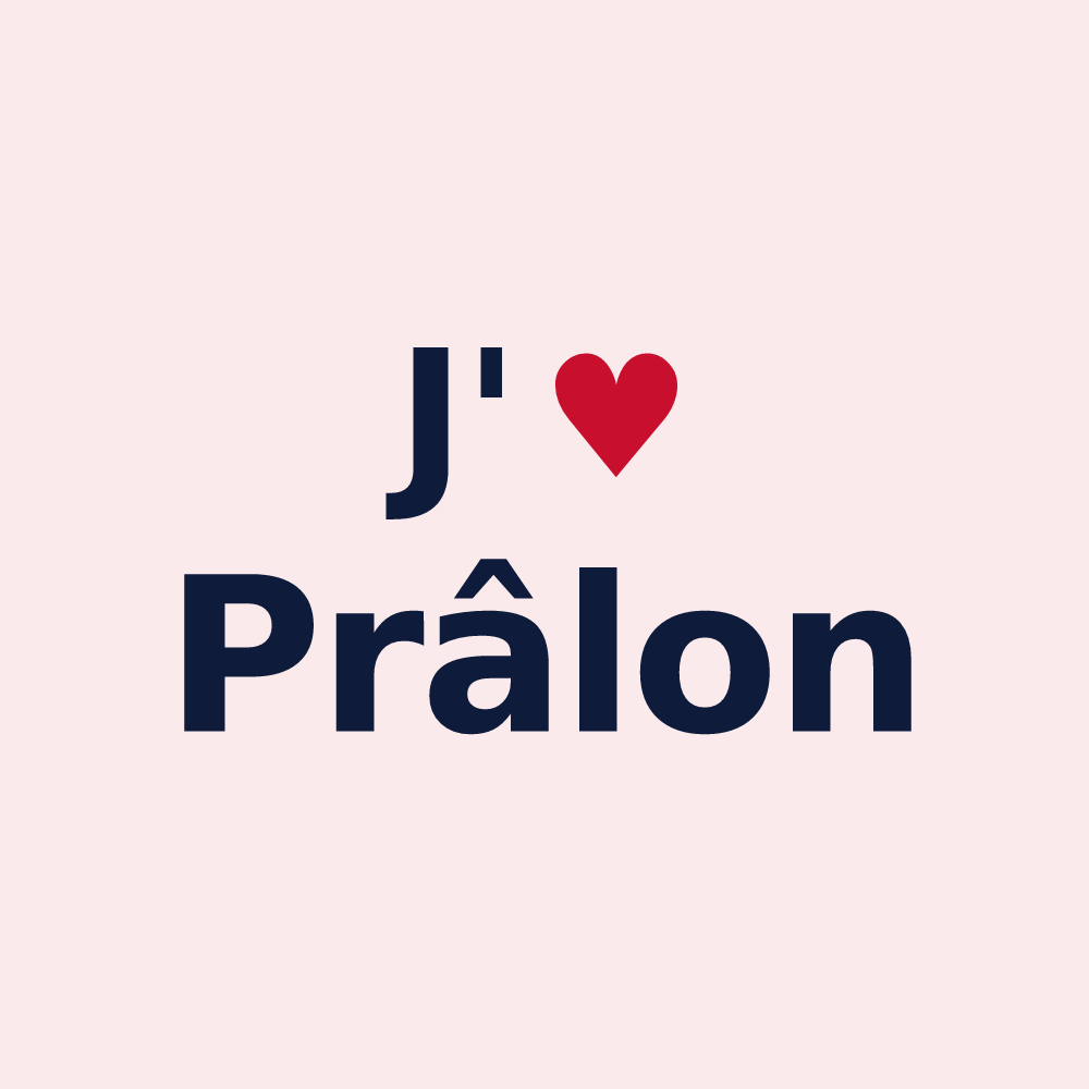 Magnet personnalisé Prâlon — design J'aime Prâlon