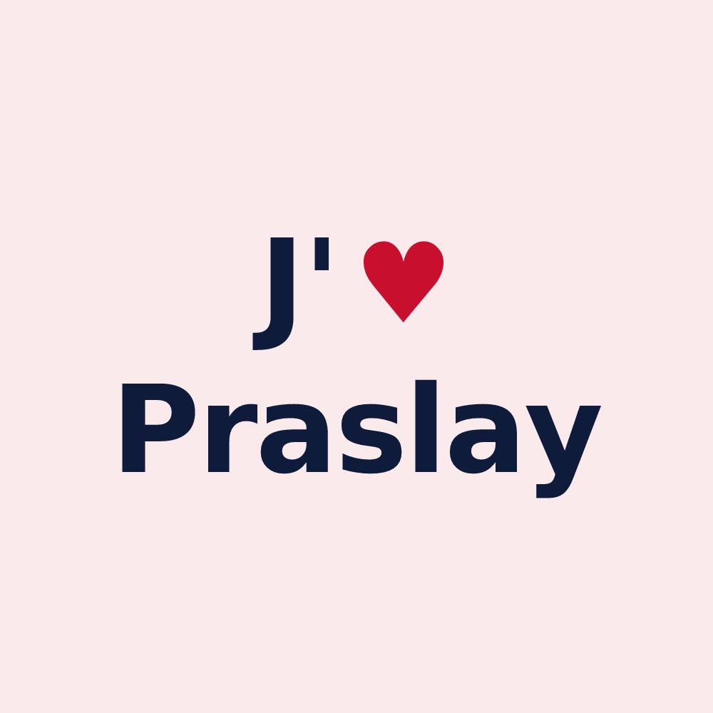 Magnet personnalisé Praslay — design J'aime Praslay