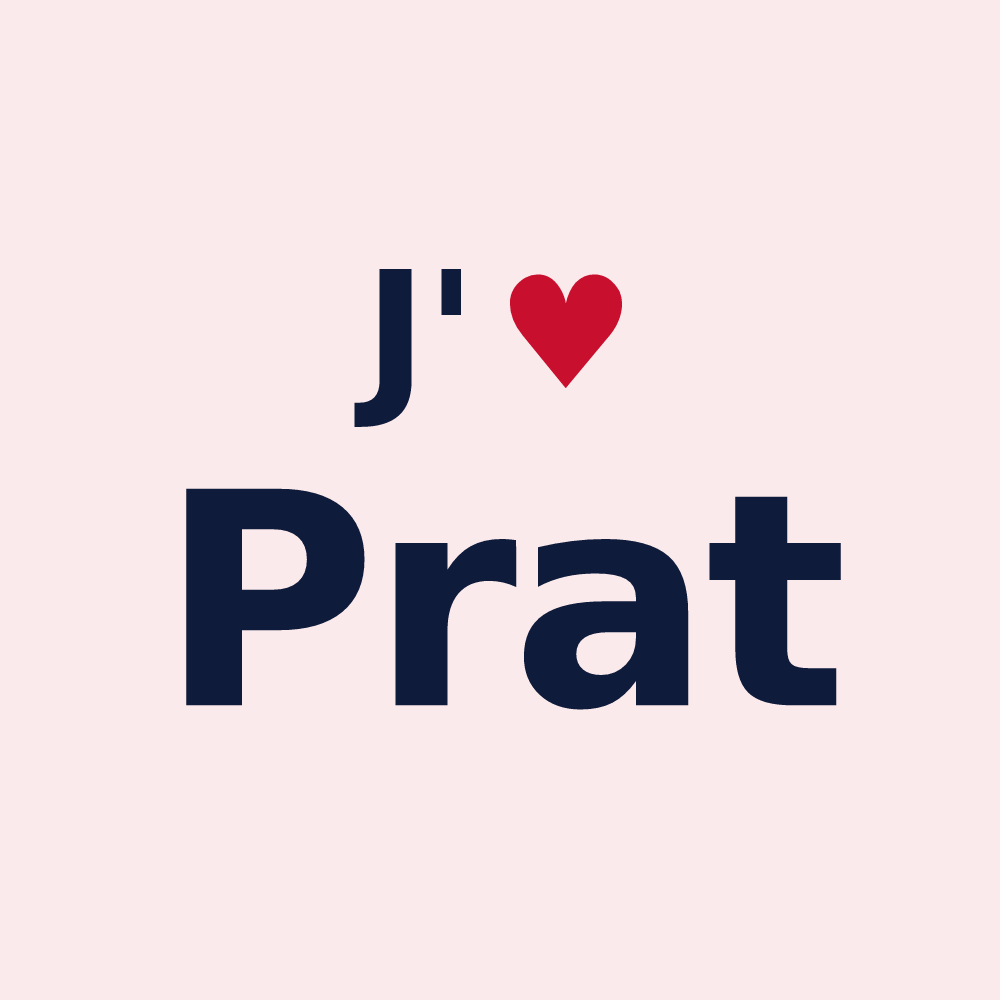 Magnet personnalisé Prat — design « J'aime Prat » imprimé sur le magnet