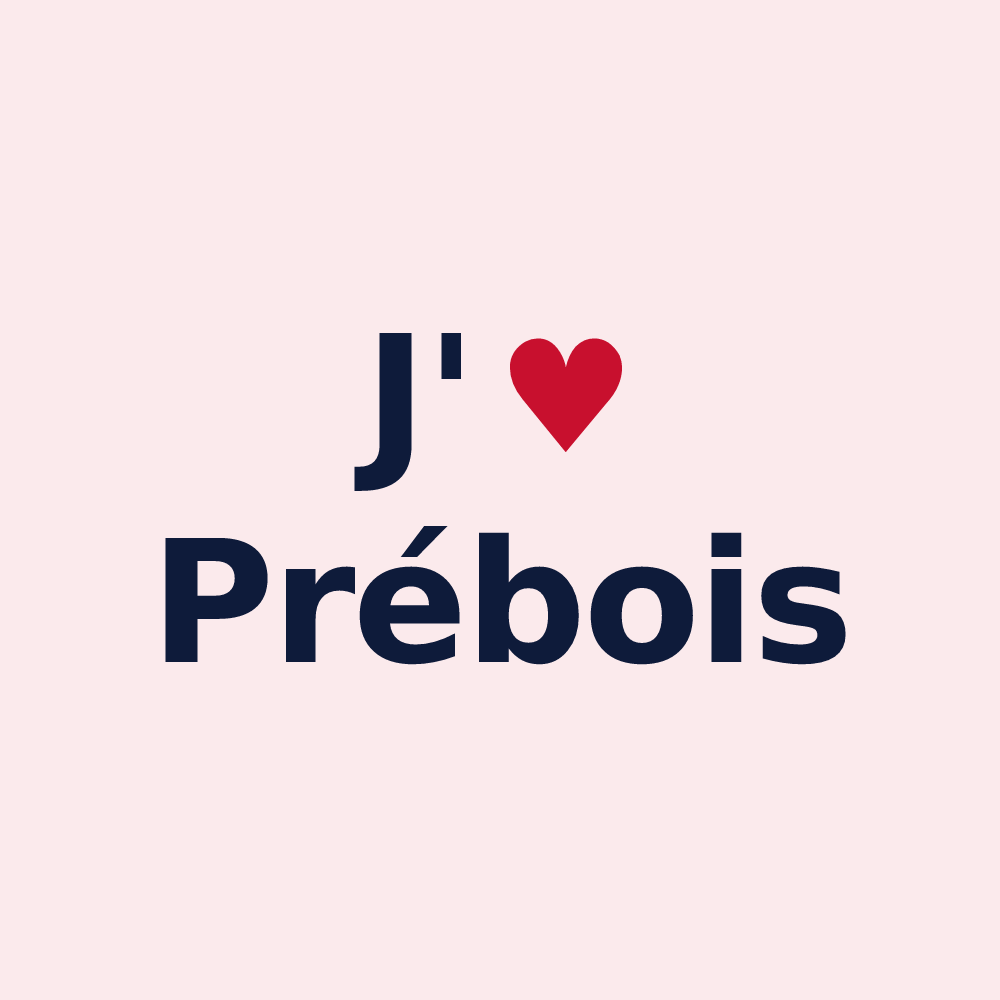 Magnet personnalisé Prébois — design J'aime Prébois
