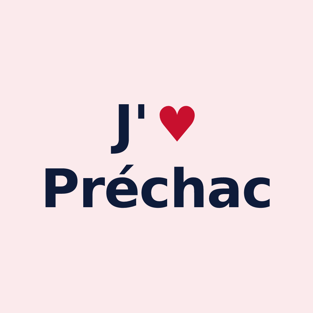 Magnet personnalisé Préchac — design J'aime Préchac
