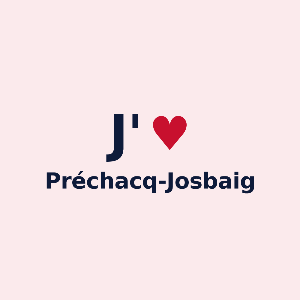 Magnet personnalisé Préchacq-Josbaig — design « J'aime Préchacq-Josbaig » imprimé sur le magnet