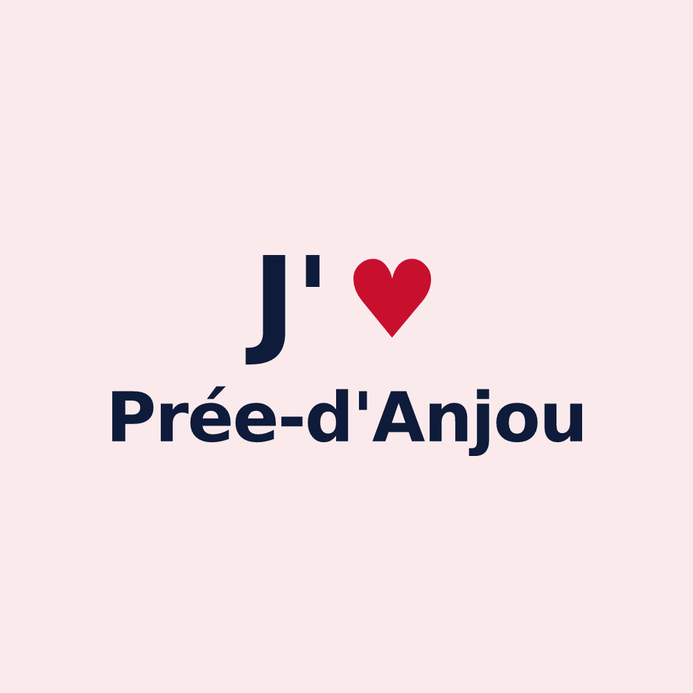 Magnet personnalisé Prée-d'Anjou — design J'aime Prée-d'Anjou