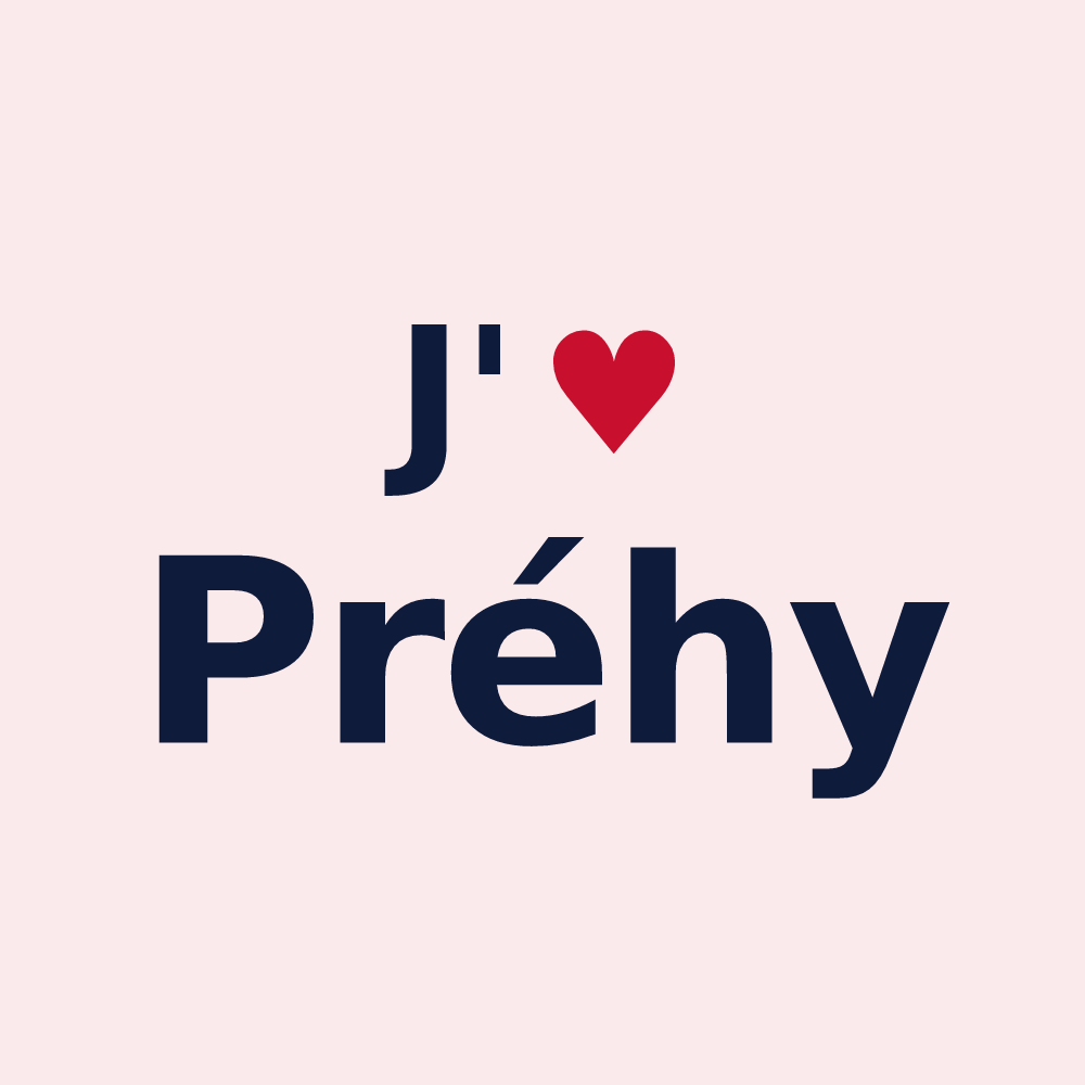 Magnet personnalisé Préhy — design J'aime Préhy