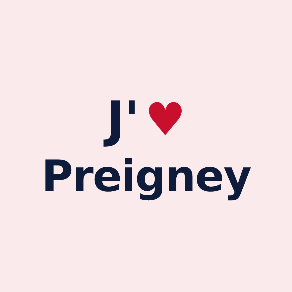 Magnet personnalisé Preigney — design J'aime Preigney