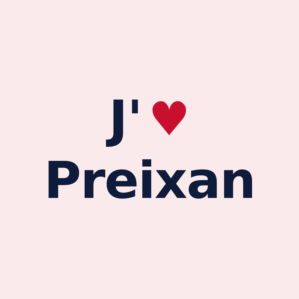 Magnet personnalisé Preixan — design J'aime Preixan
