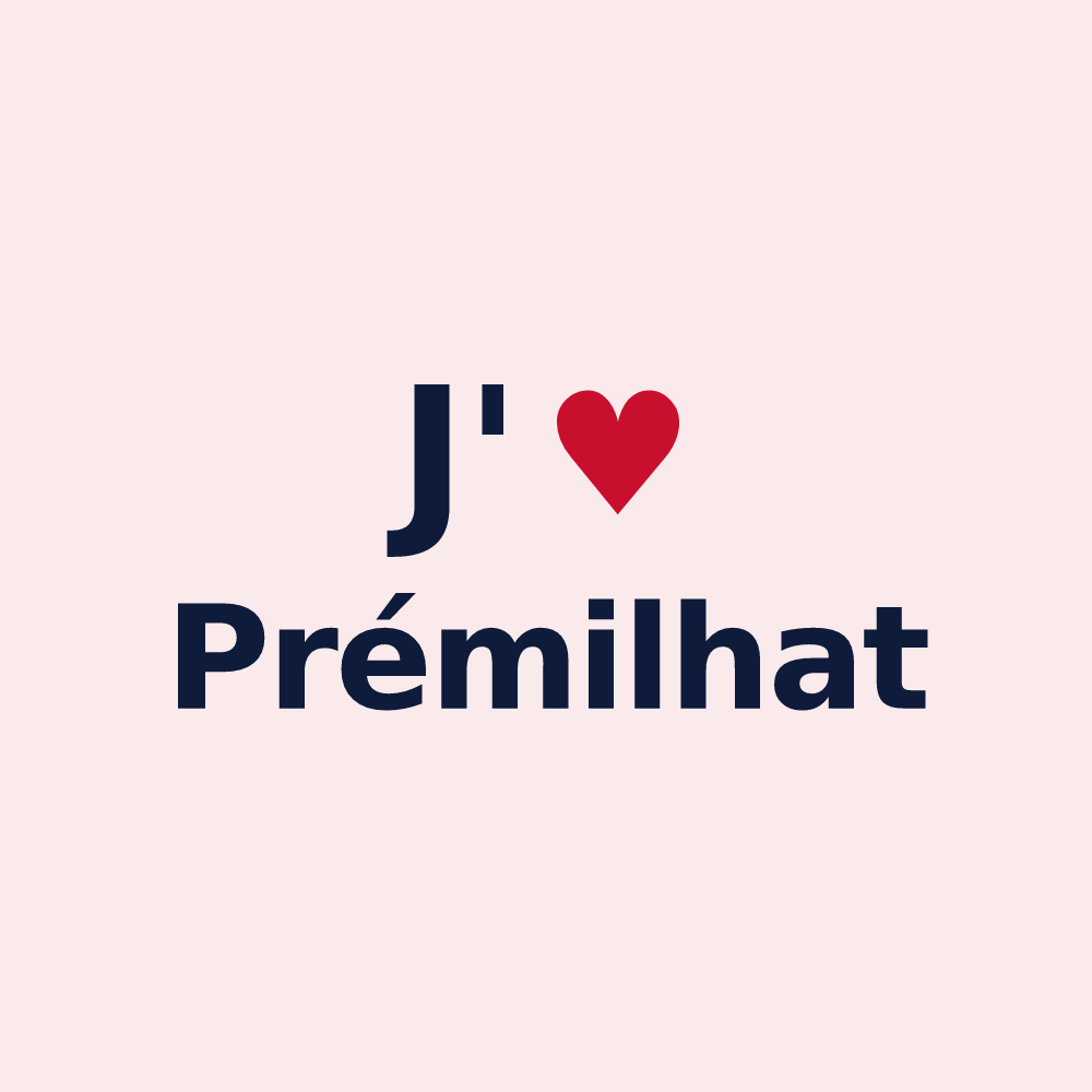Magnet personnalisé Prémilhat — design J'aime Prémilhat
