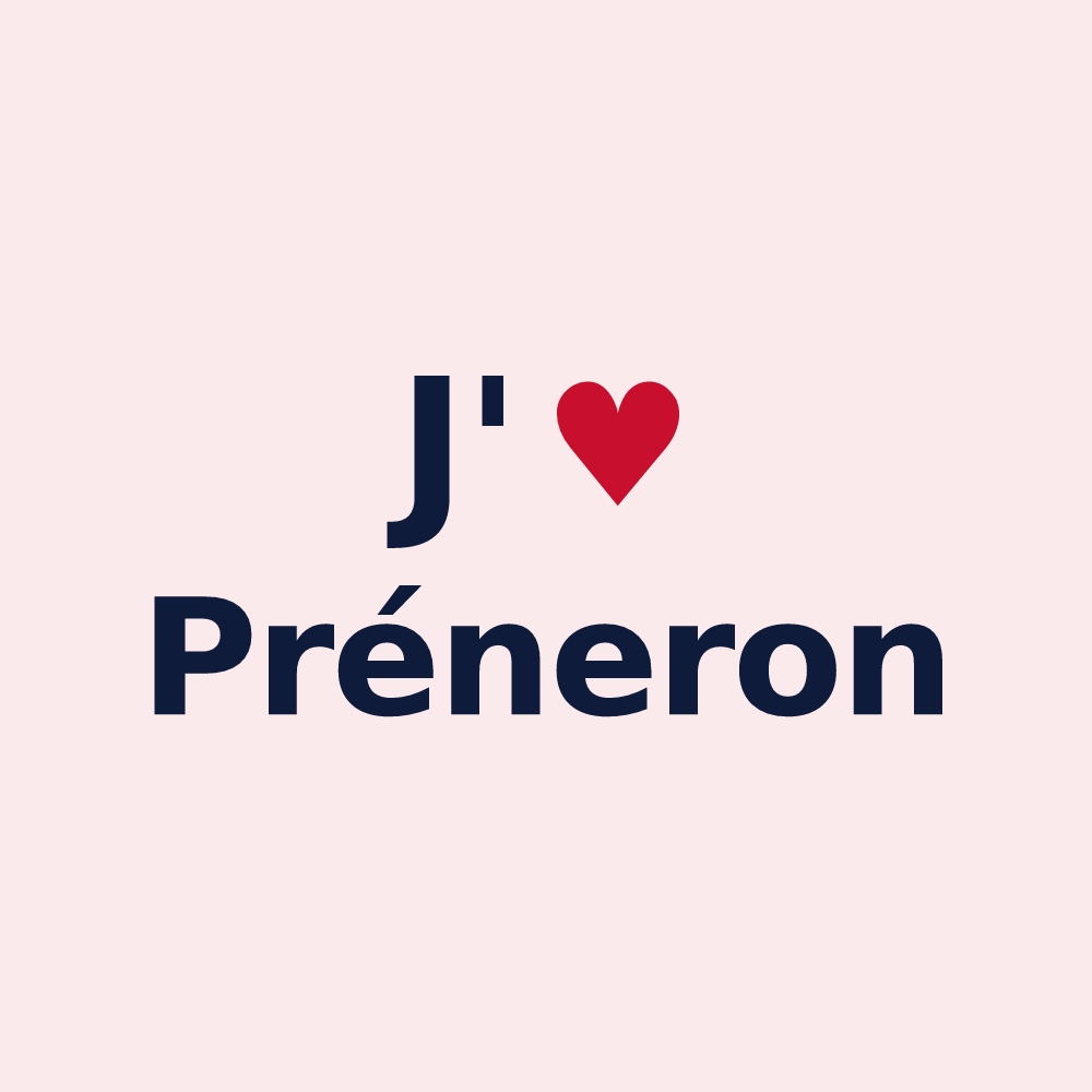 Magnet personnalisé Préneron — design « J'aime Préneron » imprimé sur le magnet