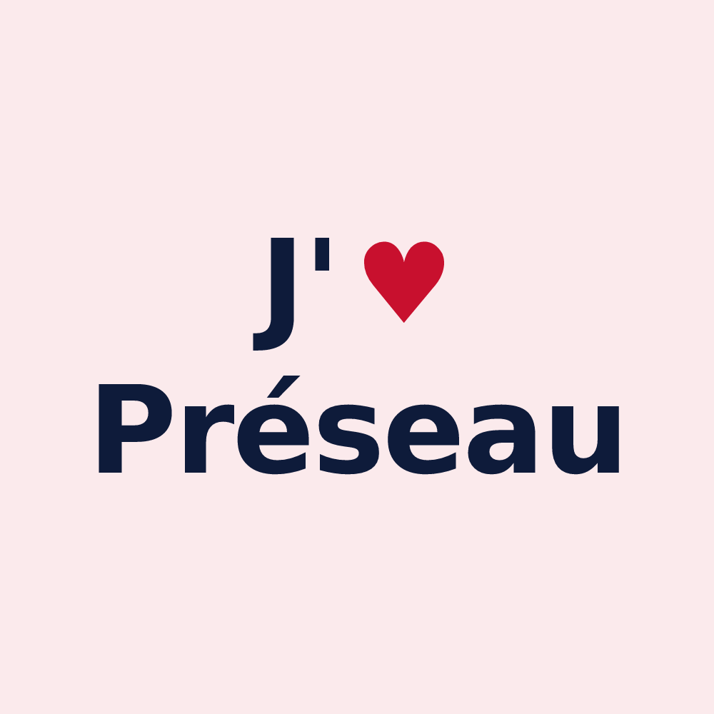 Magnet personnalisé Préseau — design J'aime Préseau