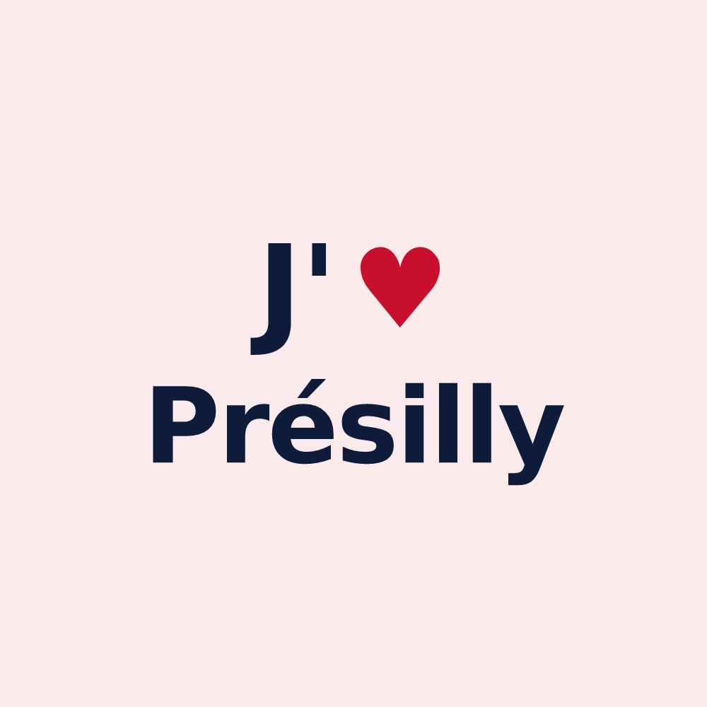 Magnet personnalisé Présilly — design J'aime Présilly