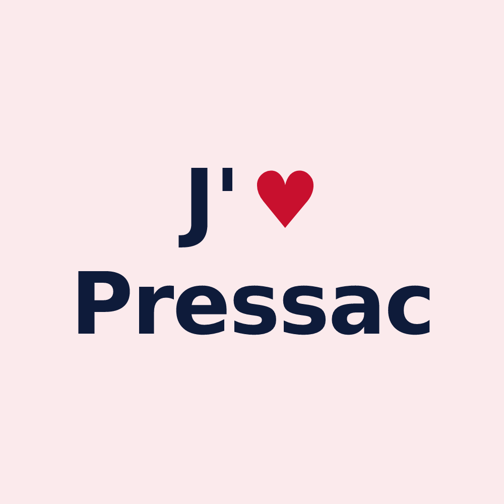 Magnet personnalisé Pressac — design J'aime Pressac