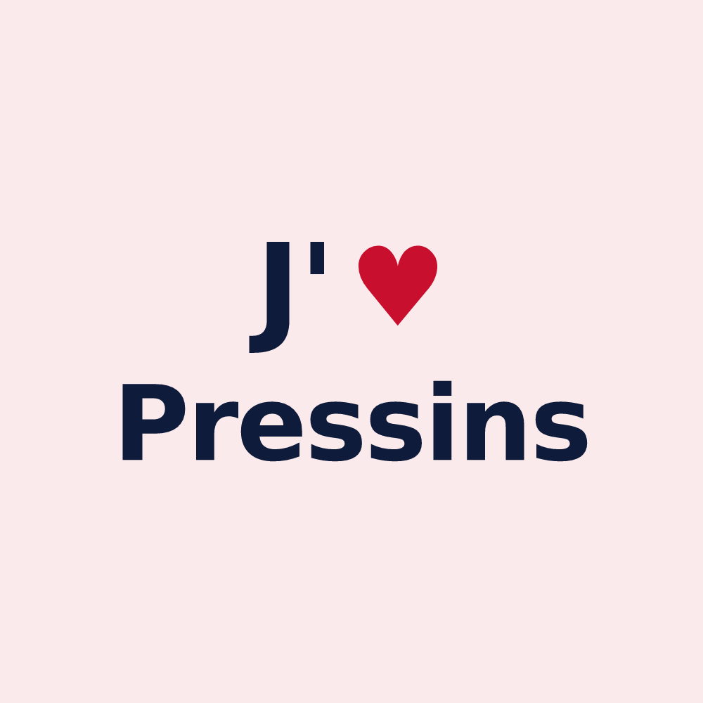 Magnet personnalisé Pressins — design J'aime Pressins