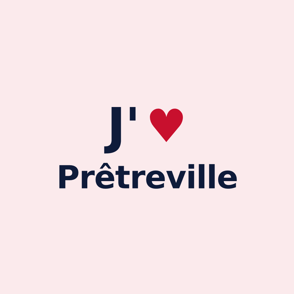 Magnet personnalisé Prêtreville — design J'aime Prêtreville