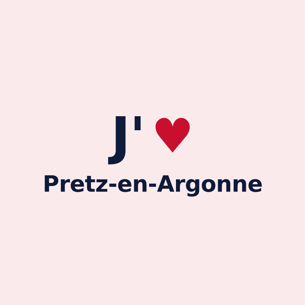 Magnet personnalisé Pretz-en-Argonne — design J'aime Pretz-en-Argonne