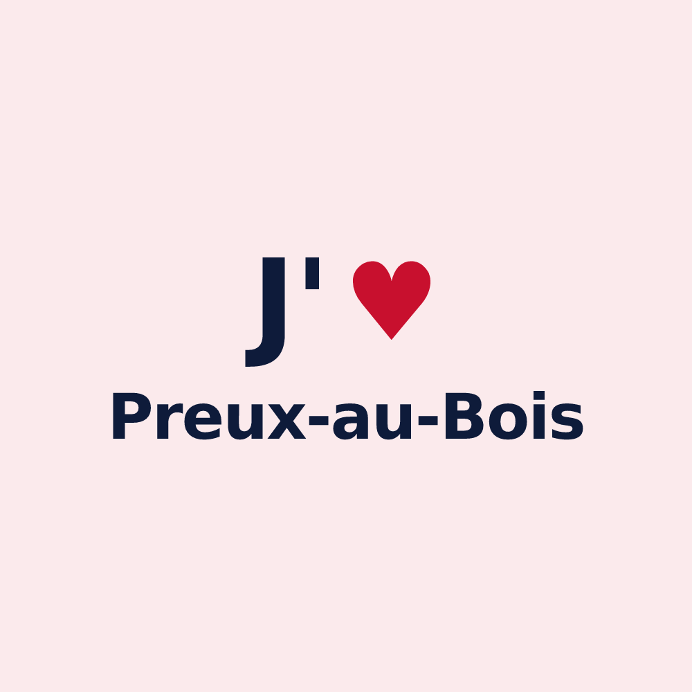 Magnet personnalisé Preux-au-Bois — design J'aime Preux-au-Bois