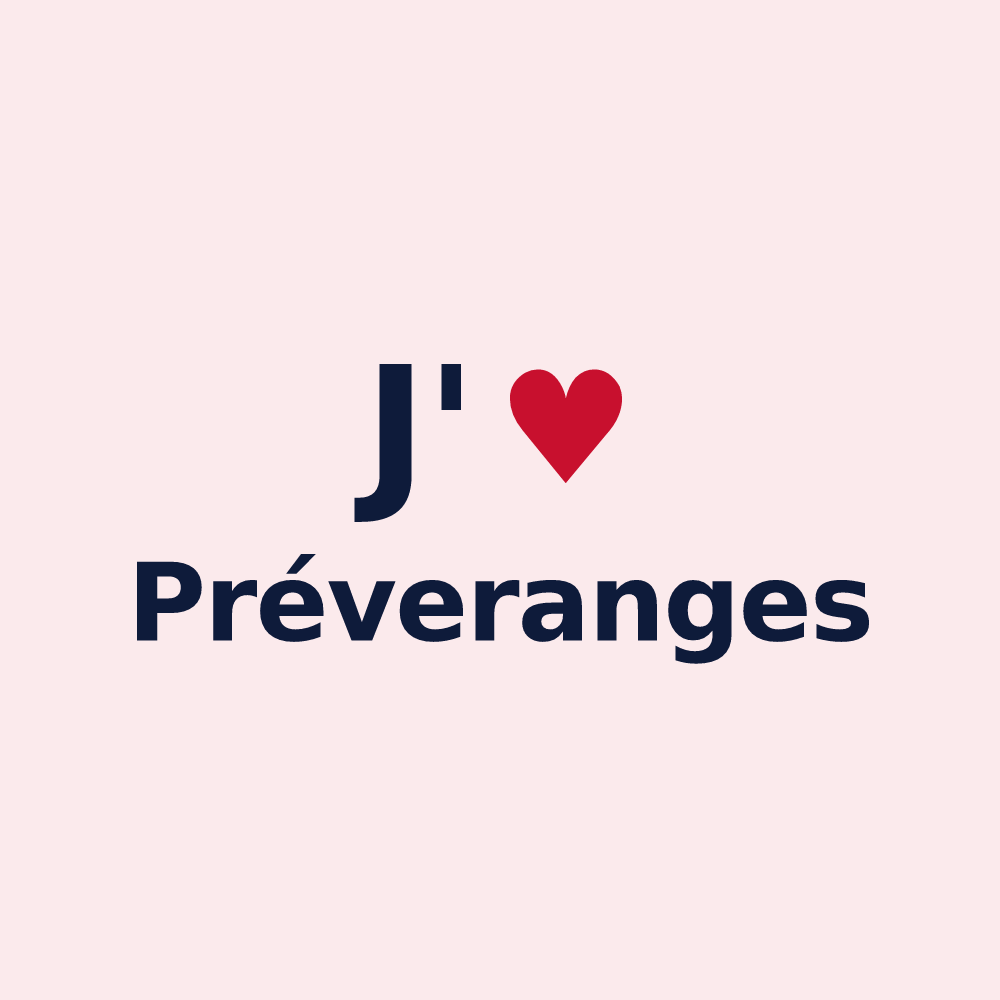 Magnet personnalisé Préveranges — design J'aime Préveranges