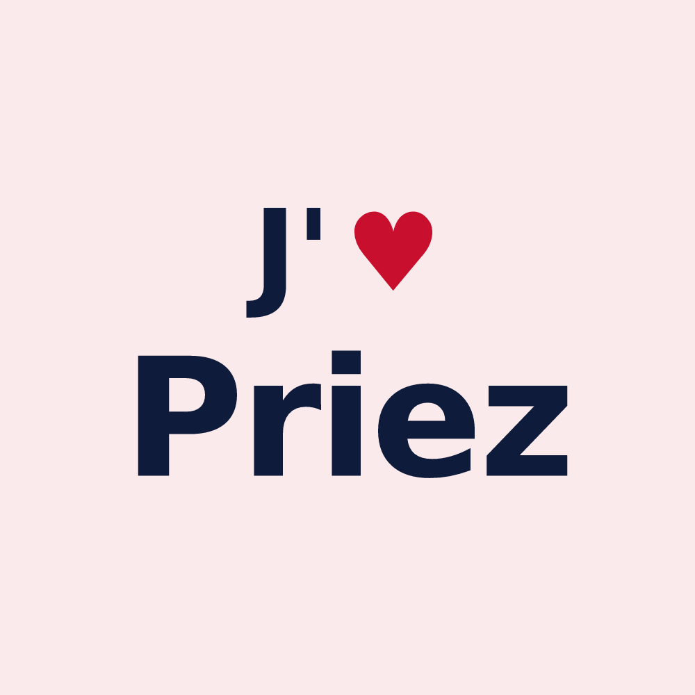 Magnet personnalisé Priez — design J'aime Priez