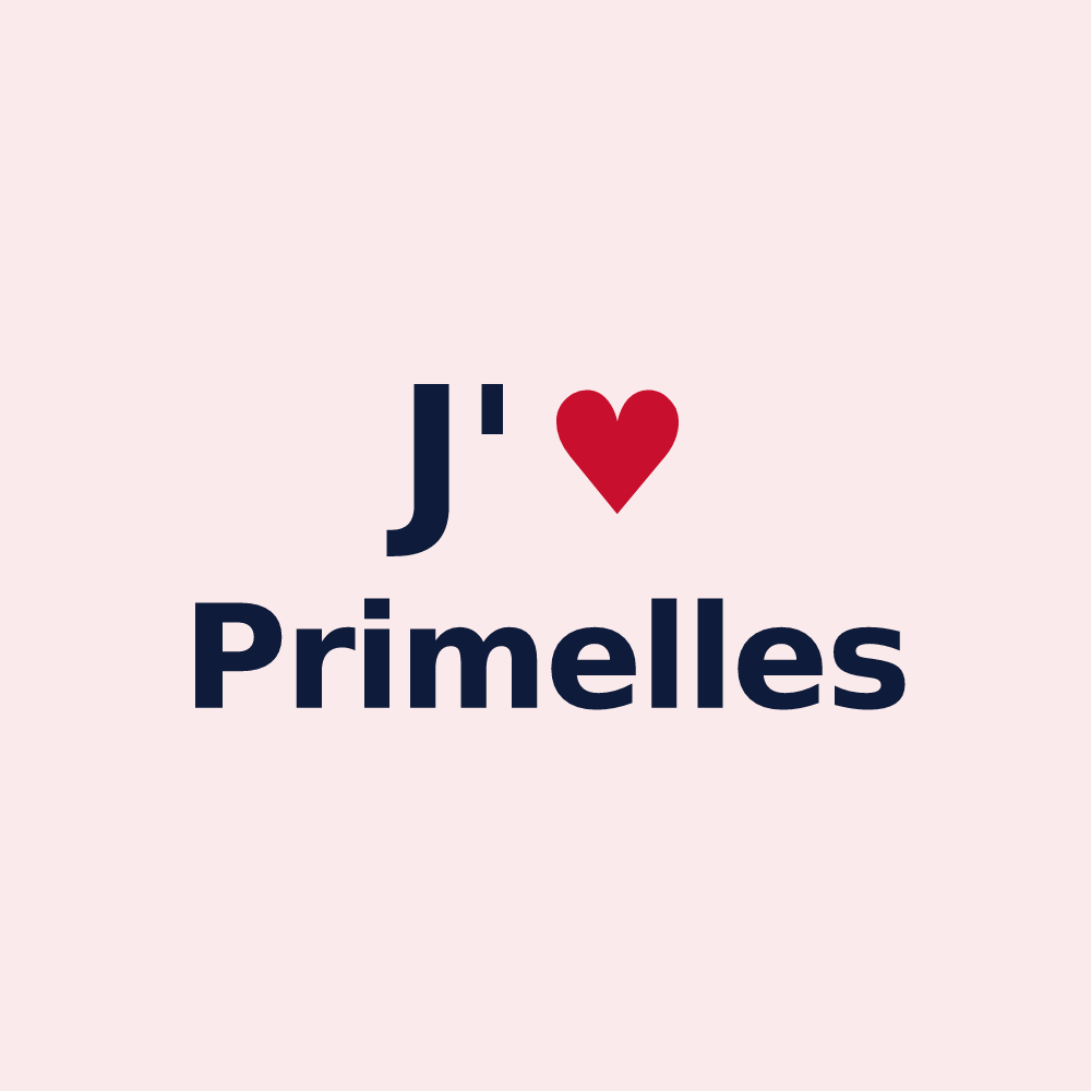 Magnet personnalisé Primelles — design J'aime Primelles